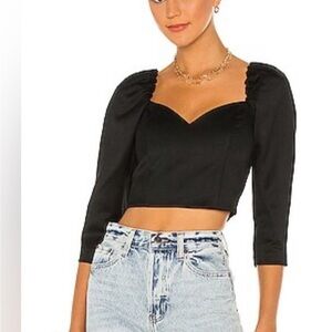 Alice + Olivia Black Crop Top